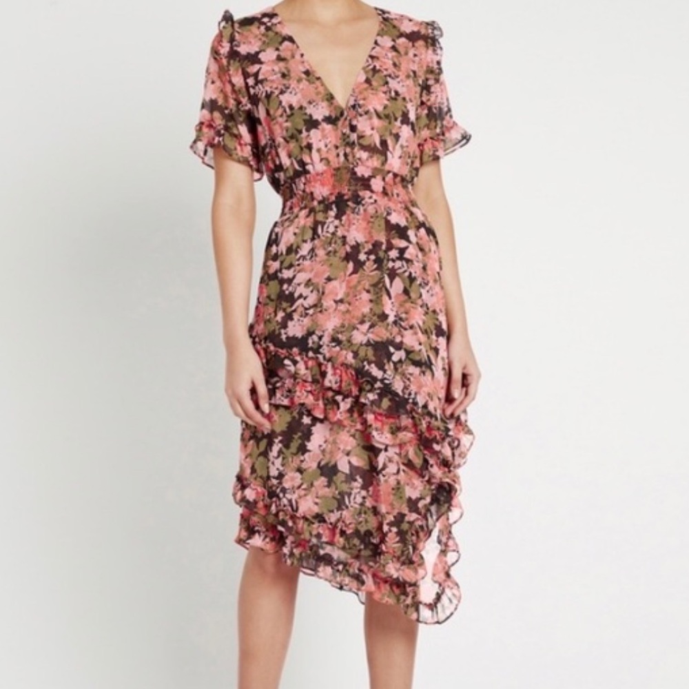 MISA Floral Midi Dress